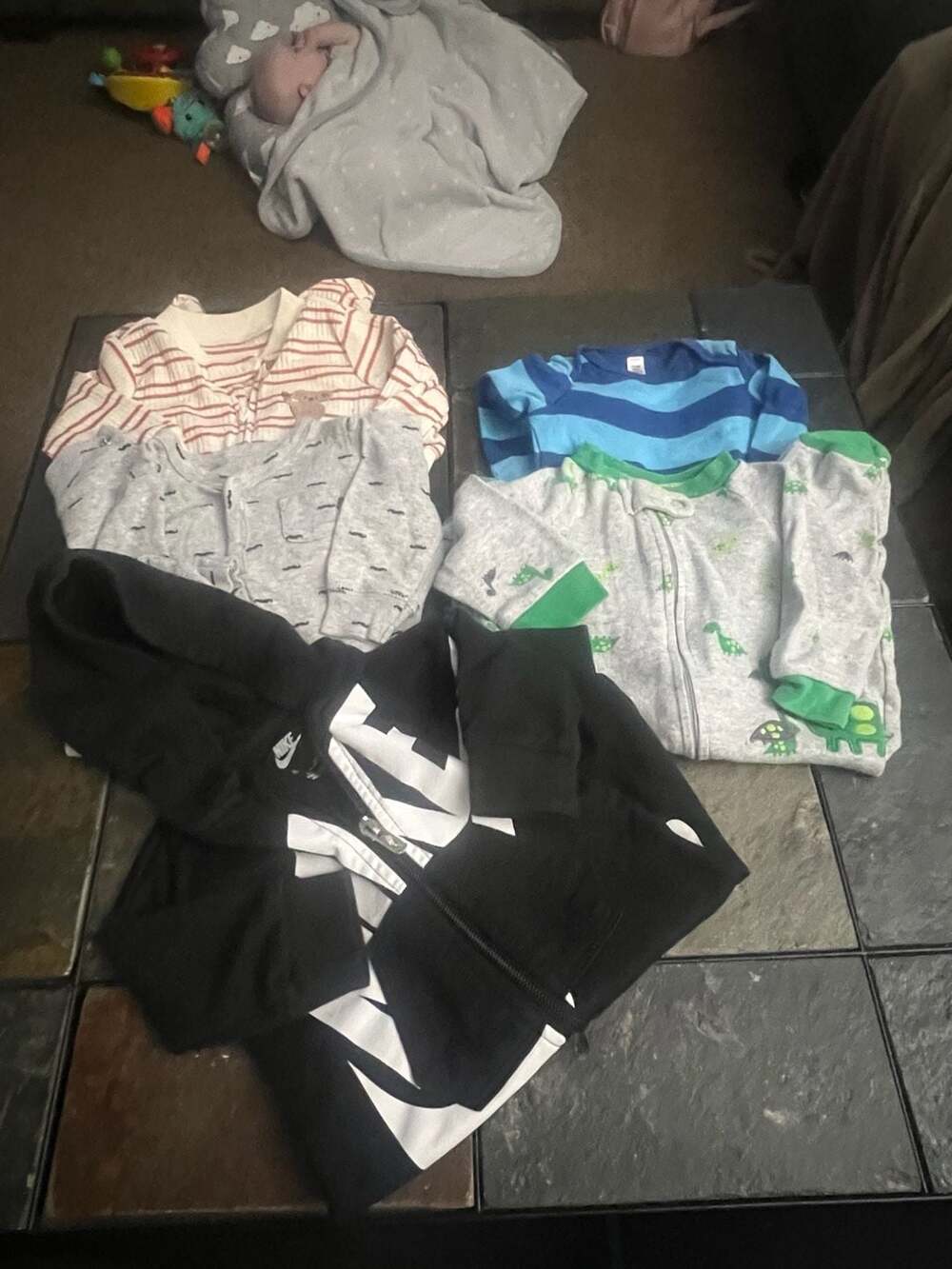 Pekkle Baby Boy 3M Dino Green 4-Piece Outfit Set
